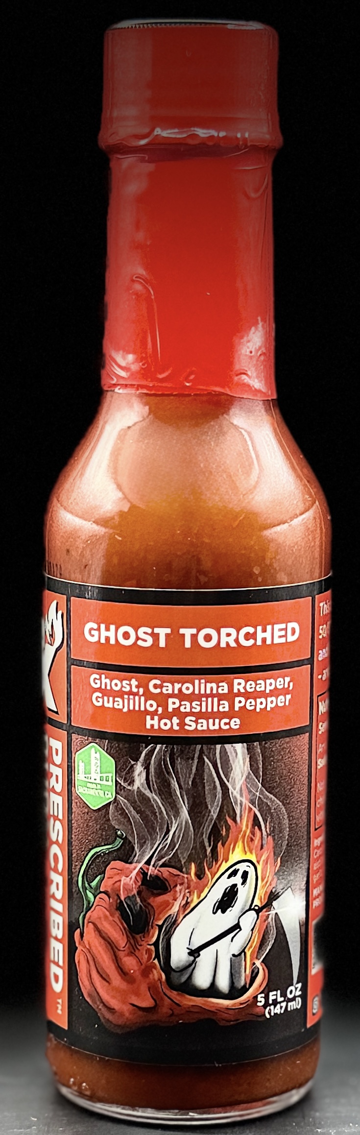 Ghost Torched ghost pepper hot sauce label